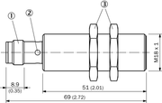 SICK Sensor inductivo - IMX18-14BPSZC0S
