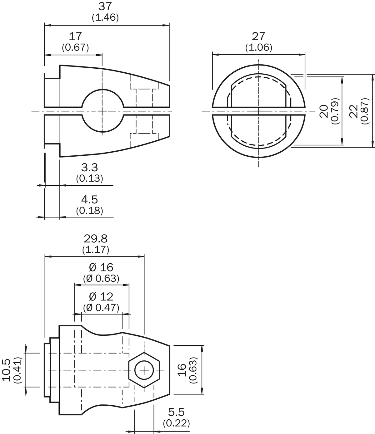 [Klever Portal:6960:77af5bb4dbae] SICK Soporte universal para barra de 12 mm - BEF-KHS-KH3