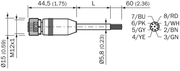SICK Cable M12 hembra de 8 pines, 5 m - YF2A18-050UA5XLEAX