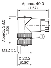 SICK Conector hembra M12 de 5 polos acodado - DOS-1205-W