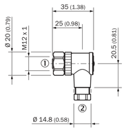 SICK Conector hembra M12 de 4 polos acodado - DOS-1204-WN