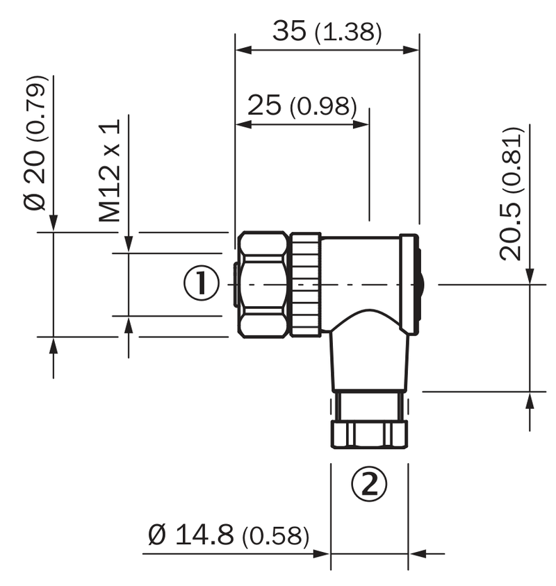 [Klever Portal:7085:32dabd0cafc8] SICK Conector hembra M12 de 4 polos acodado - DOS-1204-WN