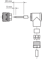 SICK Conector hembra M12 de 4 polos acodado - DOS-1204-WN