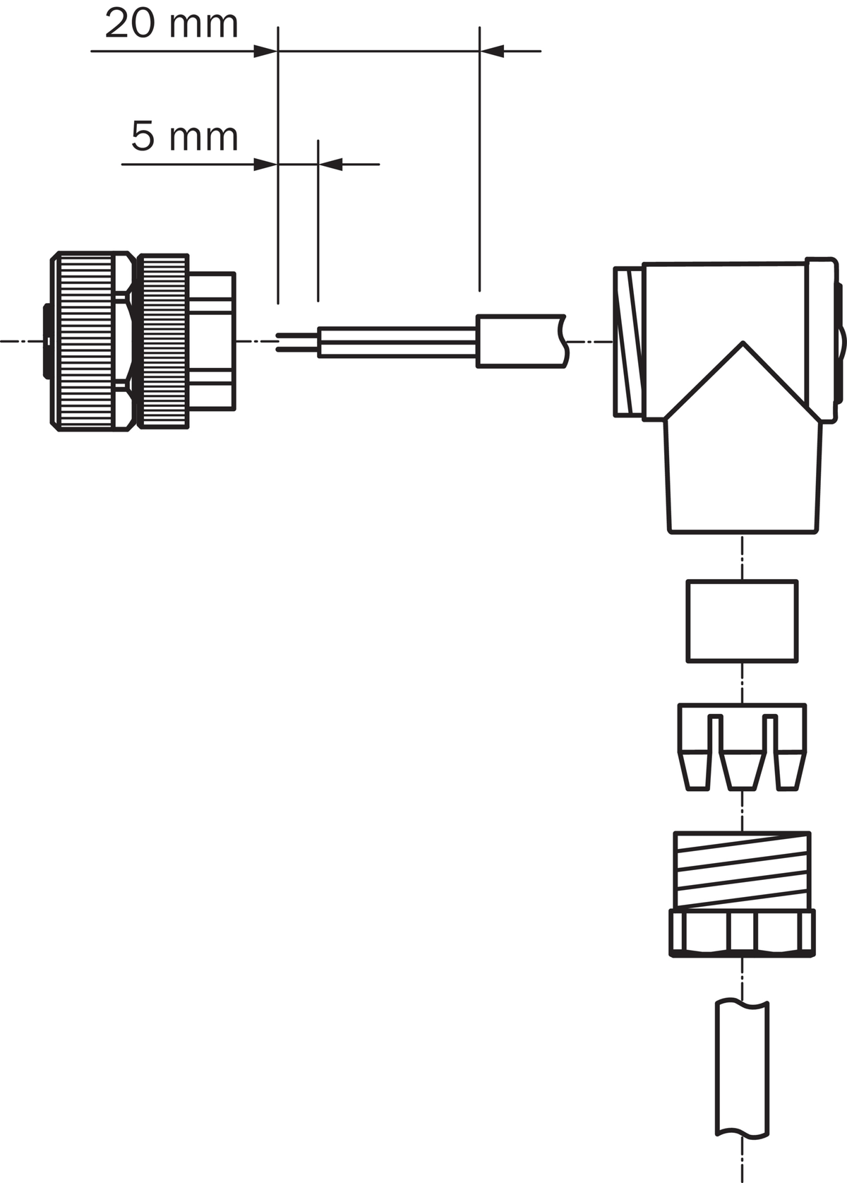 [Klever Portal:7086:41208492306b] SICK Conector hembra M12 de 4 polos acodado - DOS-1204-WN