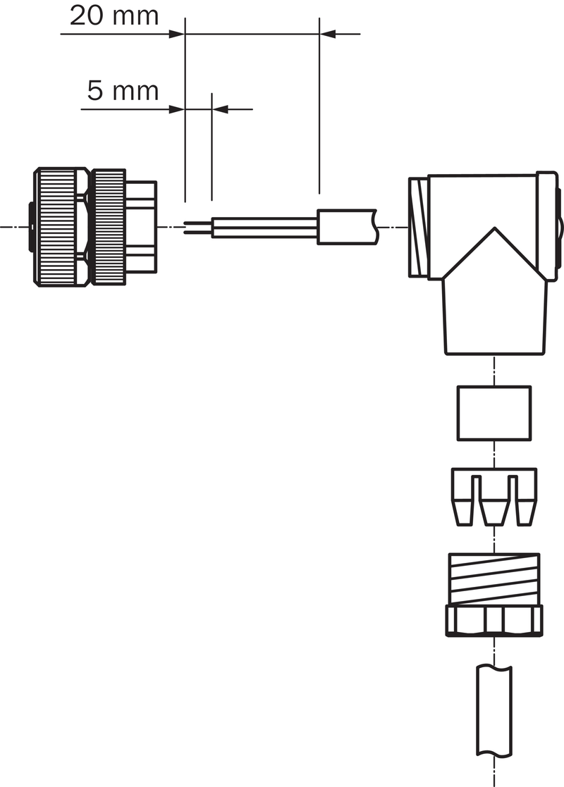 [Klever Portal:7086:41208492306b] SICK Conector hembra M12 de 4 polos acodado - DOS-1204-WN