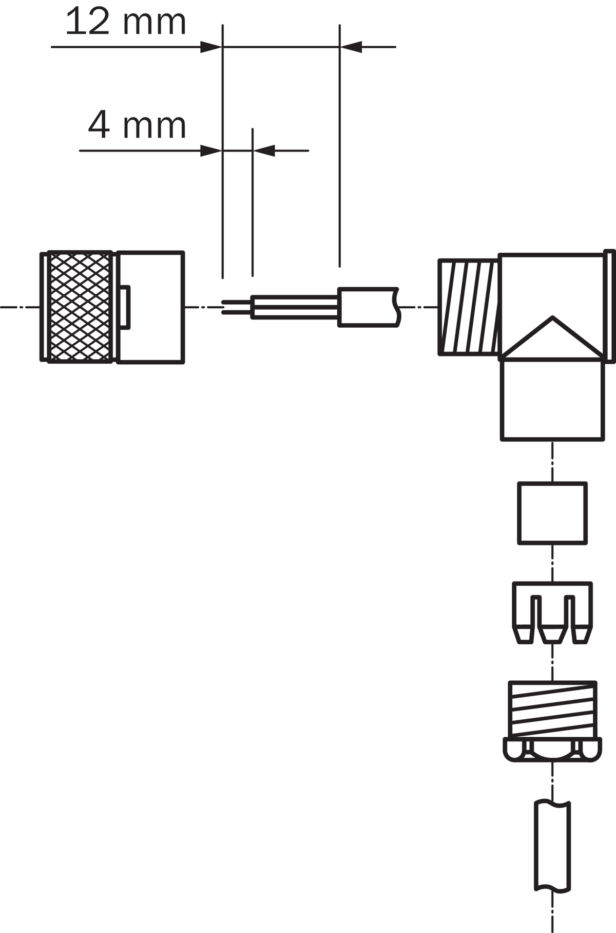 [Klever Portal:7096:e659f34a9997] SICK Conector hembra M8 de 4 polos acodado - DOS-0804-W