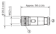 SICK Conector hembra M12 de 4 polos recto - DOS-1204-GX