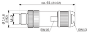 SICK Conector macho M12 Ethernet de 4 polos - STE-1204-GE01