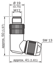 SICK Conector macho M12 PROFINET acodado de 4 polos - STE-1204-WZ