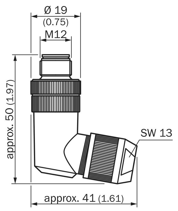 [Klever Portal:7120:864c54461823] SICK Conector macho M12 PROFINET acodado de 4 polos - STE-1204-WZ