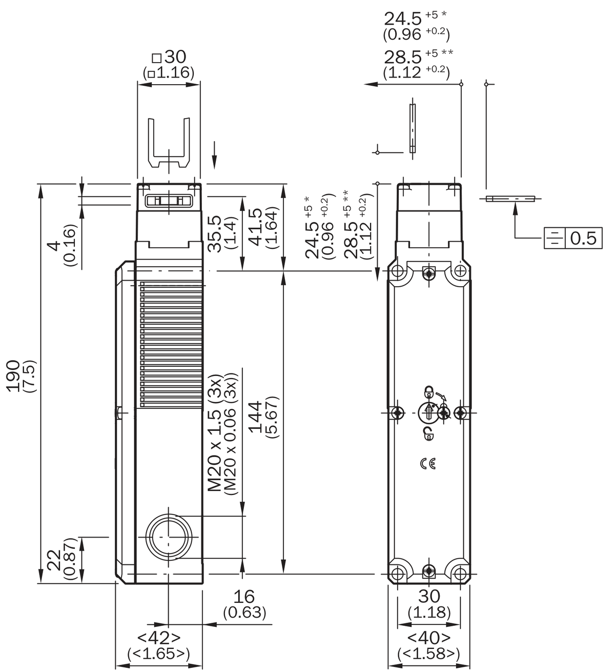 [Klever Portal:7145:9d93bb980c40] SICK Interruptor de seguridad con bloqueo i110 Lock - i110-E0453
