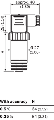 SICK Transmisor de presión PHT 0 a 1 bar DN 25 - PHT-RB1X0S520SEALS0Z