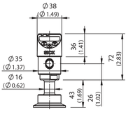 SICK Sensor de presión relativa PBS Hygienic 0 a 16 bar - PBSH-RB016ST1S0BMA0Z