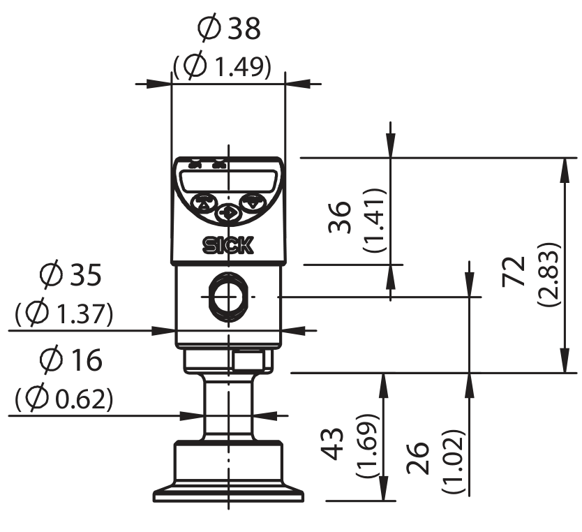 [Klever Portal:7215:663b4e281bde] SICK Sensor de presión relativa PBS Hygienic 0 a 16 bar - PBSH-RB016ST1S0BMA0Z