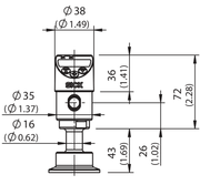 SICK Sensor de presión absoluta PBS Hygienic 0 a 16 bar - PBSH-AB016SD4S0NMA0Z