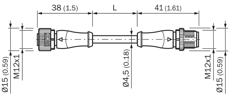 [Klever Portal:7365:b3a0671e387d] SICK Cable sensor-actuador M12 de 2 m - YF2A14-020UB3M2A14