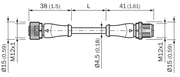 SICK Cable sensor-actuador M12 de 5 m - YF2A14-050UB3M2A14