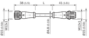 SICK Cable sensor-actuador M12 de 0,15 m - YF2A15-C15UB5M2A15