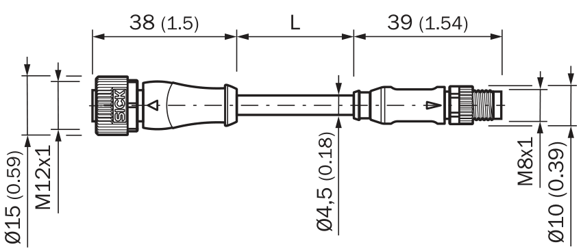[Klever Portal:7385:b094a954907e] SICK Cable sensor-actuador M12 a M8 de 2 m - YF2A14-020UA3M8U14