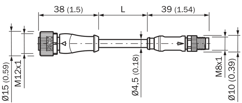 [Klever Portal:7385:b094a954907e] SICK Cable sensor-actuador M12 a M8 de 2 m - YF2A14-020UA3M8U14