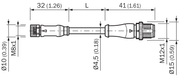 SICK Cable sensor-actuador M8 a M12 de 0,6 m - YF8U14-C60UA3M2A14