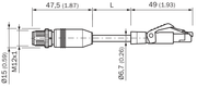SICK Cable Ethernet y PROFINET M12 a RJ45 de 5 m - YM2D24-050PN1MRJA4