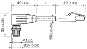 SICK Cable Ethernet CAT6A M12 a RJ45 de 5 m - YN2X18-050EG1MRJA8