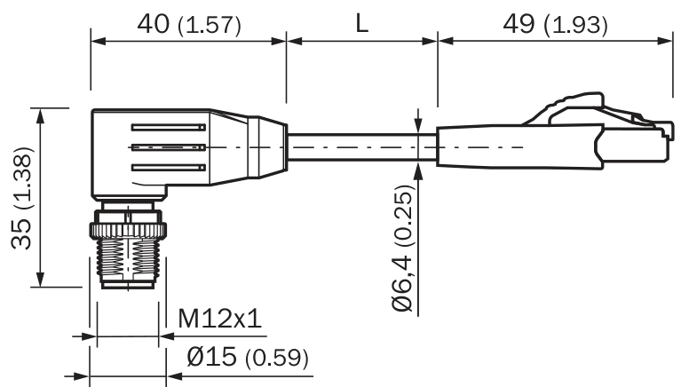 [Klever Portal:7400:1ce7710bd630] SICK Cable Ethernet CAT6A M12 a RJ45 de 5 m - YN2X18-050EG1MRJA8