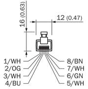 SICK Cable Ethernet CAT6A M12 a RJ45 de 5 m - YN2X18-050EG1MRJA8