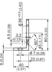SICK Escuadra de fijación para encoder con centraje de 36 mm - BEF-WF-36