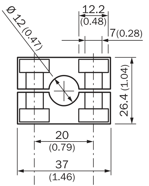 [Klever Portal:7451:60ded29f46f8] SICK Soporte de fijación para barras de 12 mm - BEF-RMC-D12