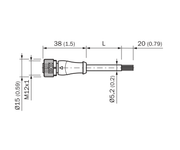 SICK Cable M12 hembra de 5 pines, PVC, 10 m - YF2A15-100VB5XLEAX