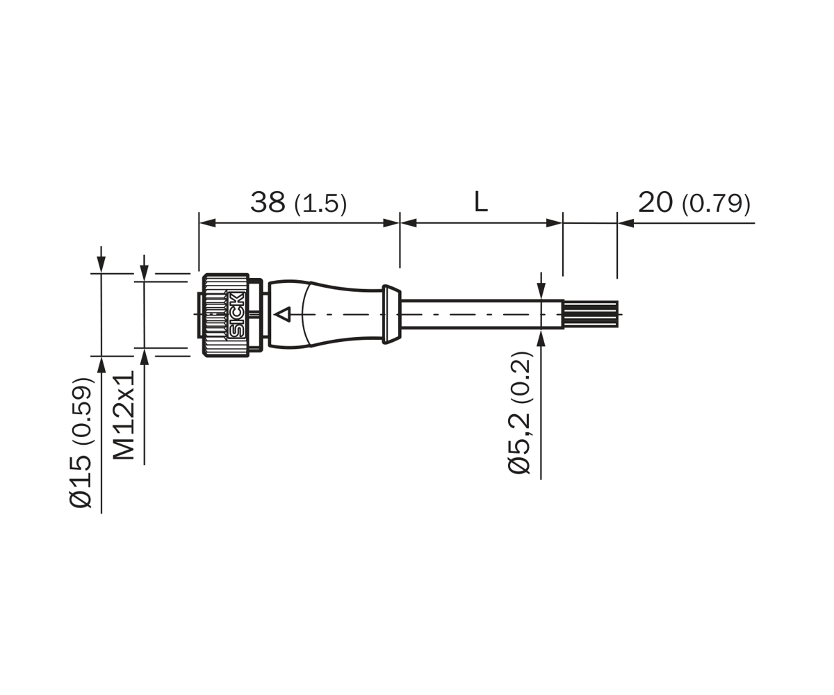 [Klever Portal:7505:6e8e4304a2b7] SICK Cable M12 hembra de 5 pines, PVC, 10 m - YF2A15-100VB5XLEAX