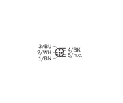 SICK Cable M12 hembra acodado de 4 polos, PVC, 5 m - YG2A14-050VB3XLEAX