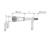 SICK Cable M12 hembra recto de 4 polos, PUR sin halógenos, 2 m - YF2A14-020UB3XLEAX