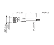 SICK Cable M12 hembra recto de 3 polos, PUR sin halógenos, 5 m - YF2A13-050UB1XLEAX