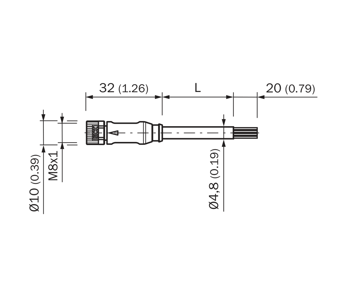[Klever Portal:7575:eb85cf3d682f] SICK Cable M8 hembra de 4 polos, PVC, 5 m - YF8U14-050VA3XLEAX