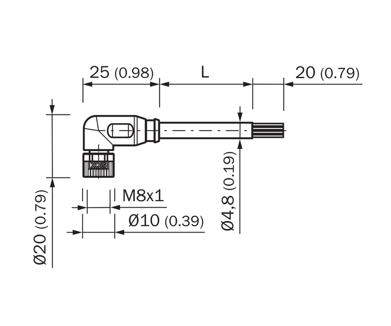 [Klever Portal:7585:bf1f5c84c6d6] SICK Cable M8 hembra acodado de 4 polos, PVC, 2 m - YG8U14-020VA3XLEAX