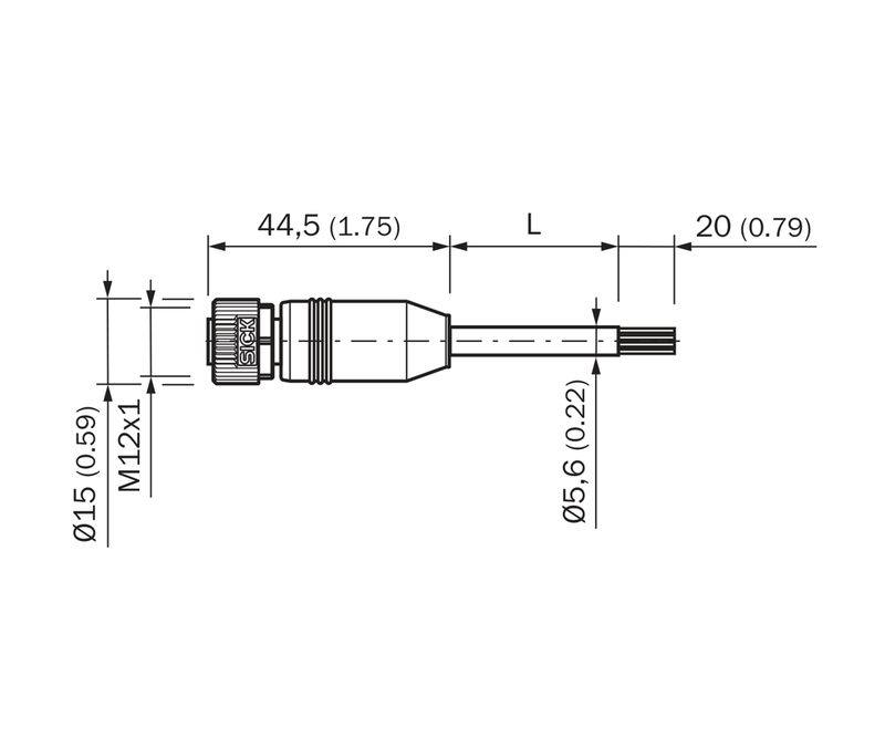 [Klever Portal:7620:5f8d714faac7] SICK Cable M12 hembra recto de 5 polos, PUR sin halógenos, 5 m - YF2A25-050UB6XLEAX