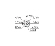 SICK Cable M16 hembra acodado de 8 polos, 5 m - YG2Z18-050XXXXLEBX
