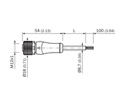 SICK Cable de alimentación M12 hembra, codificación L, 10 m - YF2L15-100UH1XLEAX