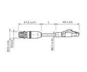 SICK Cable Ethernet M12 a RJ45, CAT5e, 1 m - YM2D24-010PN1MRJA4