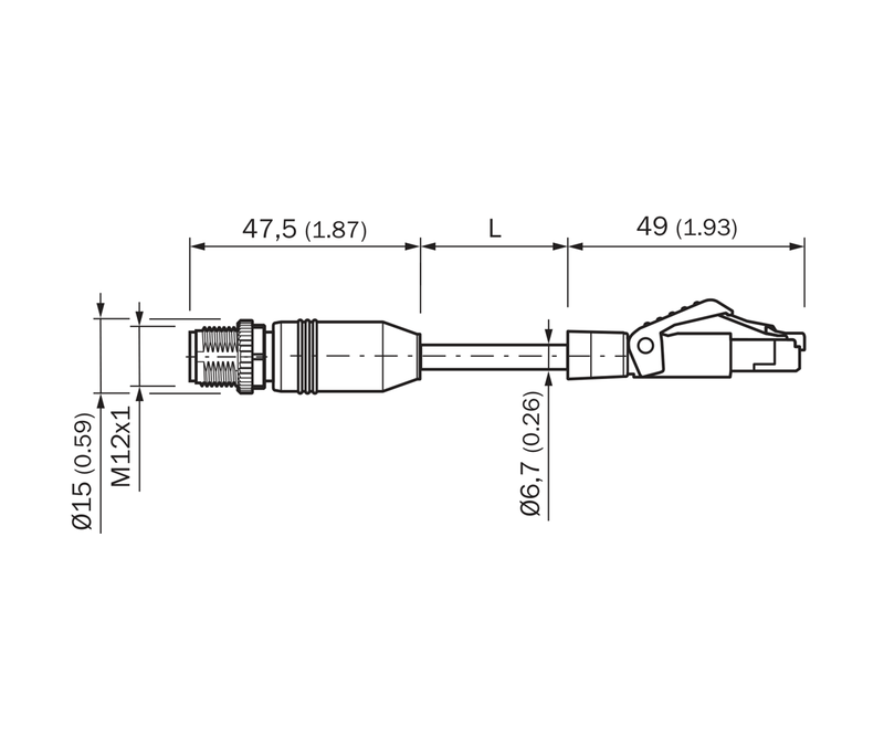 [Klever Portal:7710:51a13d59602b] SICK Cable Ethernet M12 a RJ45, CAT5e, 1 m - YM2D24-010PN1MRJA4