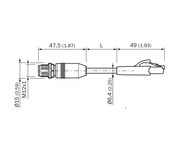 SICK Cable Ethernet M12 a RJ45, CAT6A, 20 m - YM2X18-200EG1MRJA8