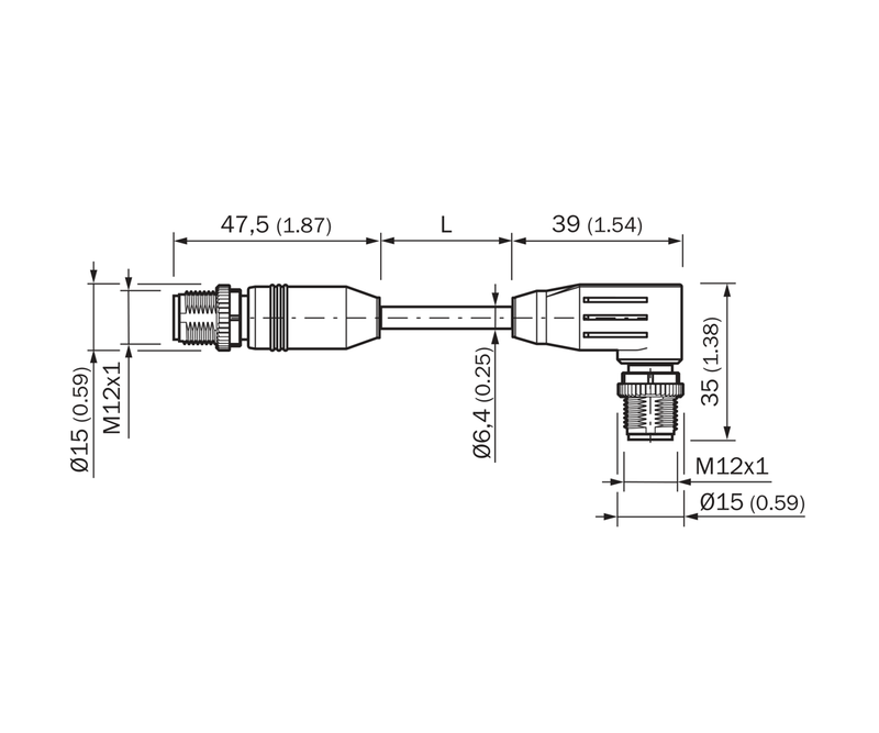 [Klever Portal:7725:d1d5c10f759b] SICK Cable Ethernet M12 recto a M12 acodado, CAT6A, 10 m - YN2X18-100EG1M2X18
