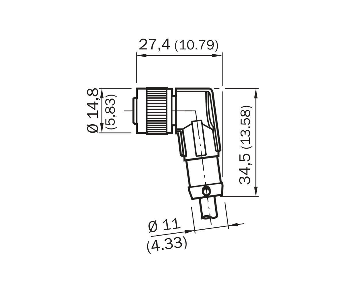 [Klever Portal:7765:527fcb0f7c13] SICK Cable M12 hembra acodado de 8 polos para RS-422 / SSI, 20 m - YG2A68-200XXXXLECX