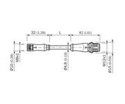 SICK Cable sensor/actuador M8 hembra a M12 macho, 0,6 m - YF8U14-C60VA3M2A14