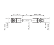 SICK Cable M12 hembra-macho de 8 polos para robots, 3 m - YF2A18-030UA5M2A18