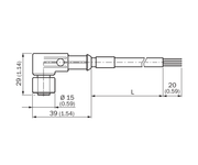 SICK Cable M12 acodado para entornos higiénicos, 5 m - YG2AP4-050VB3XLEAX