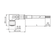 SICK Cable M12 acodado para entornos higiénicos, 10 m - YG2AP4-100VB3XLEAX
